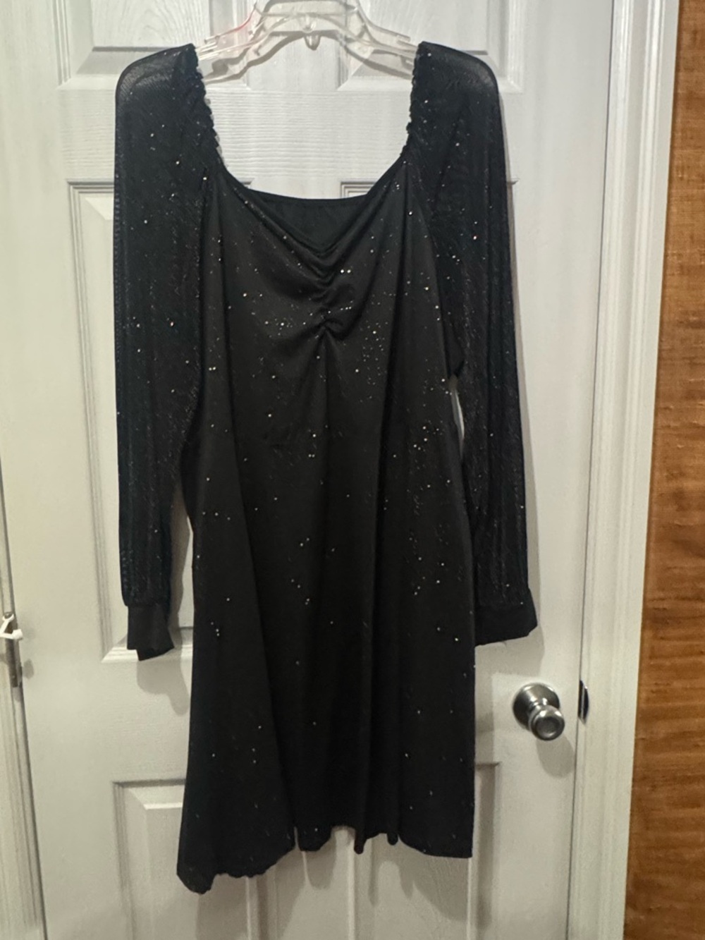 SHEIN Black Long-Sleeve Sparkle Dress